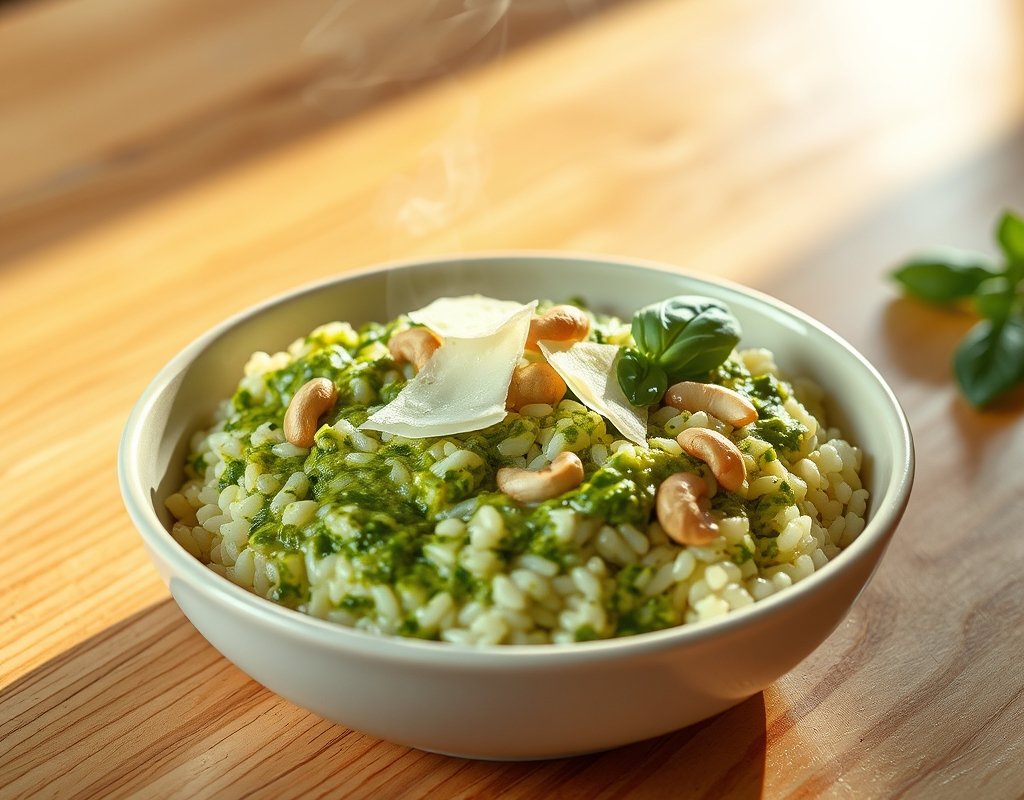 Risotto crémeux au pesto