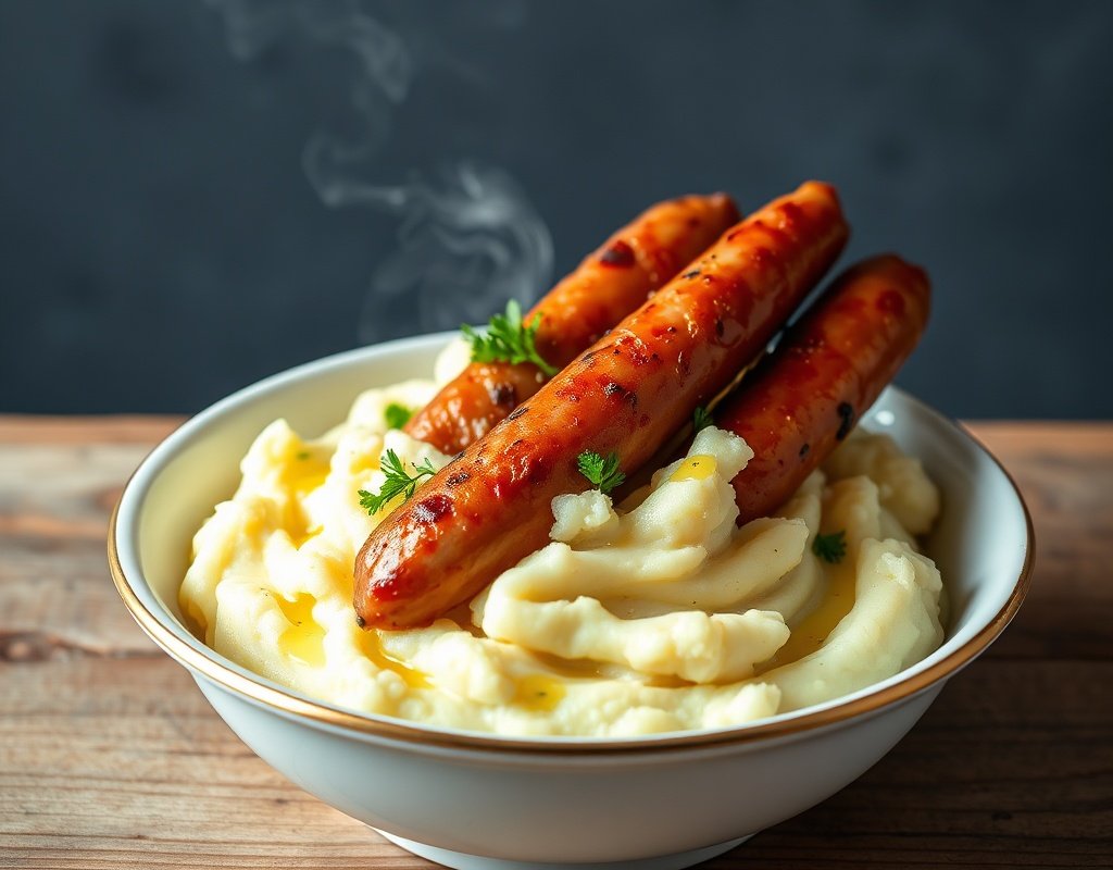 Purée de pommes de terre et knack