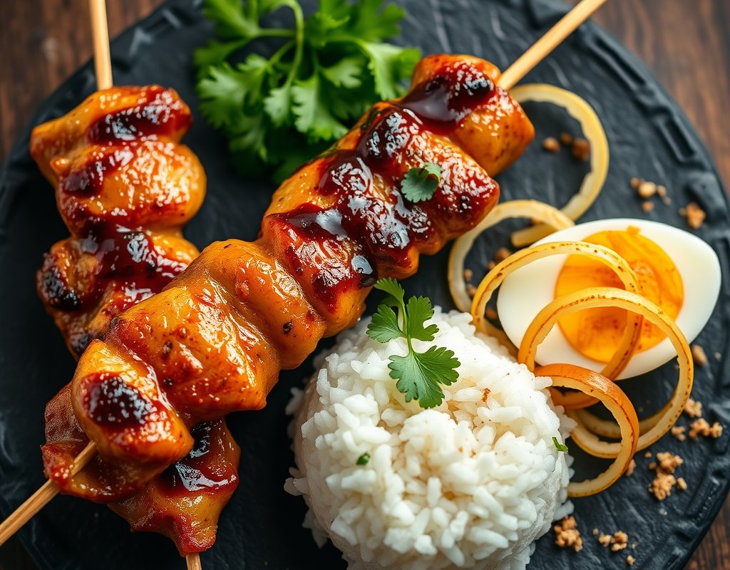 Brochettes de poulet sucrées-soja
