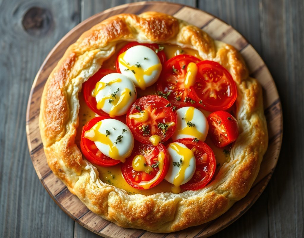 Tarte tomate mozzarella moutarde