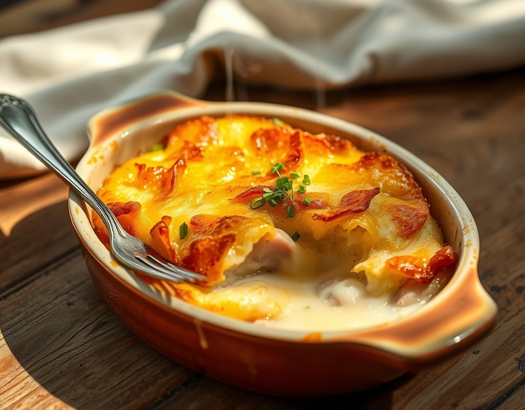 Gratin de poireaux et jambon