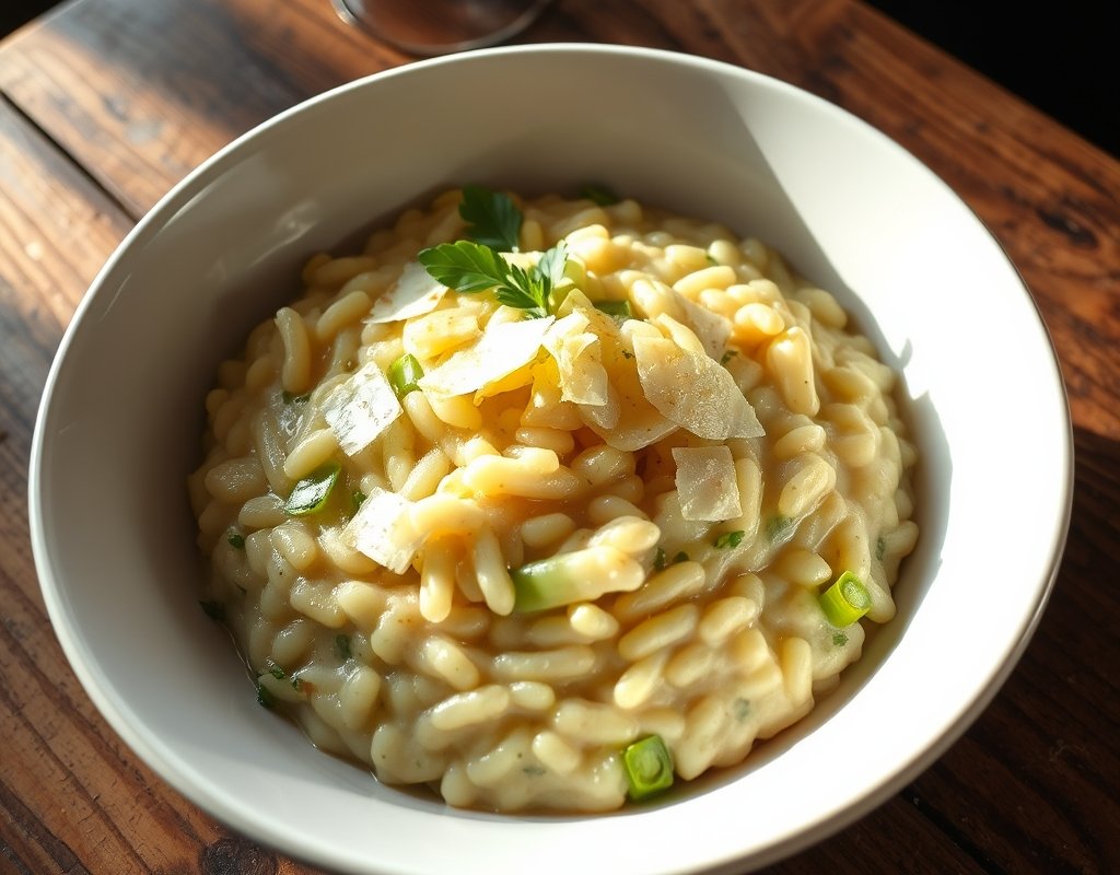 Risotto crémeux aux poireaux