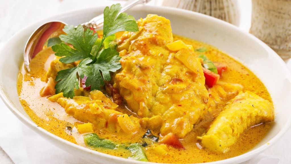 Curry de lotte au lait de coco