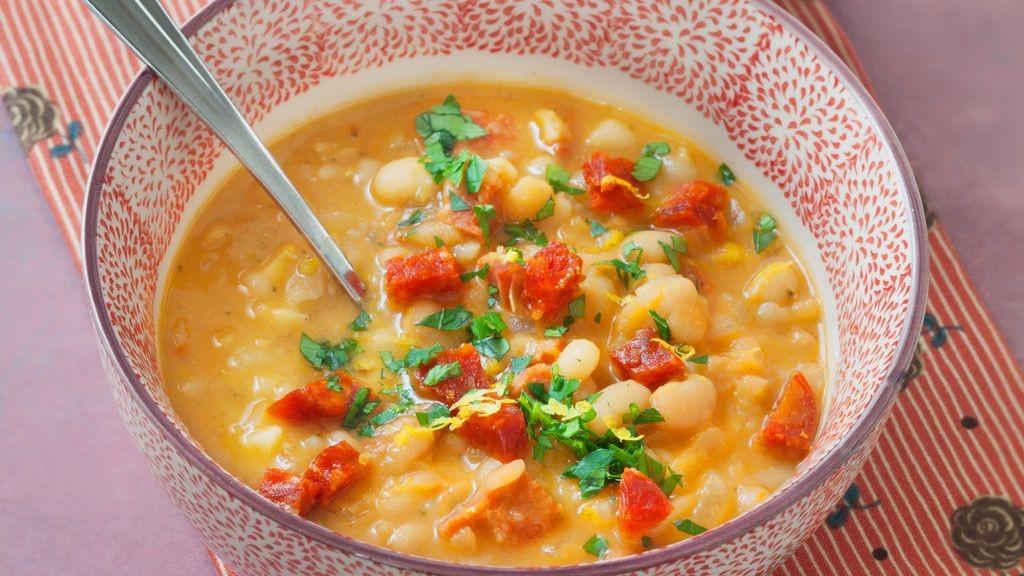 Soupe haricots blancs et chorizo